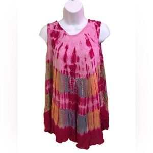 Colorful Sleeveless Tie-Dye Tank Top